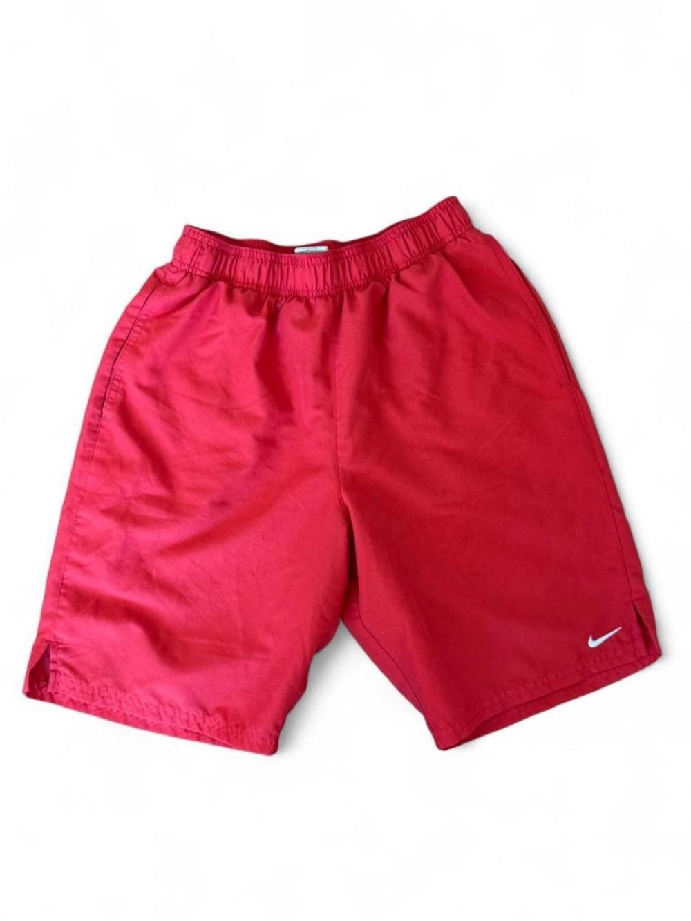 Nike Men's Red Athletic Shorts Polyester Pockets Elastic Waist Size S